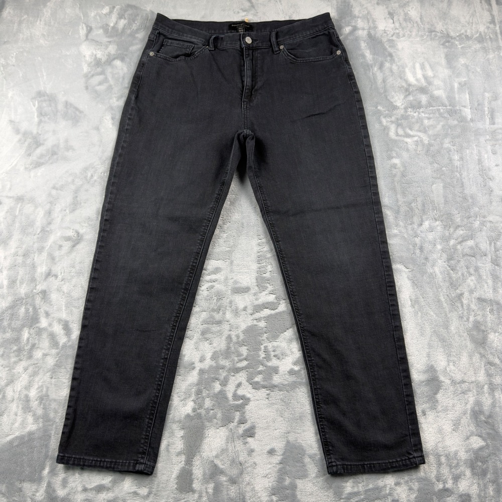 Banana Republic Girlfriend Jeans Black Wash Denim Size 31/12 Regular Stretch